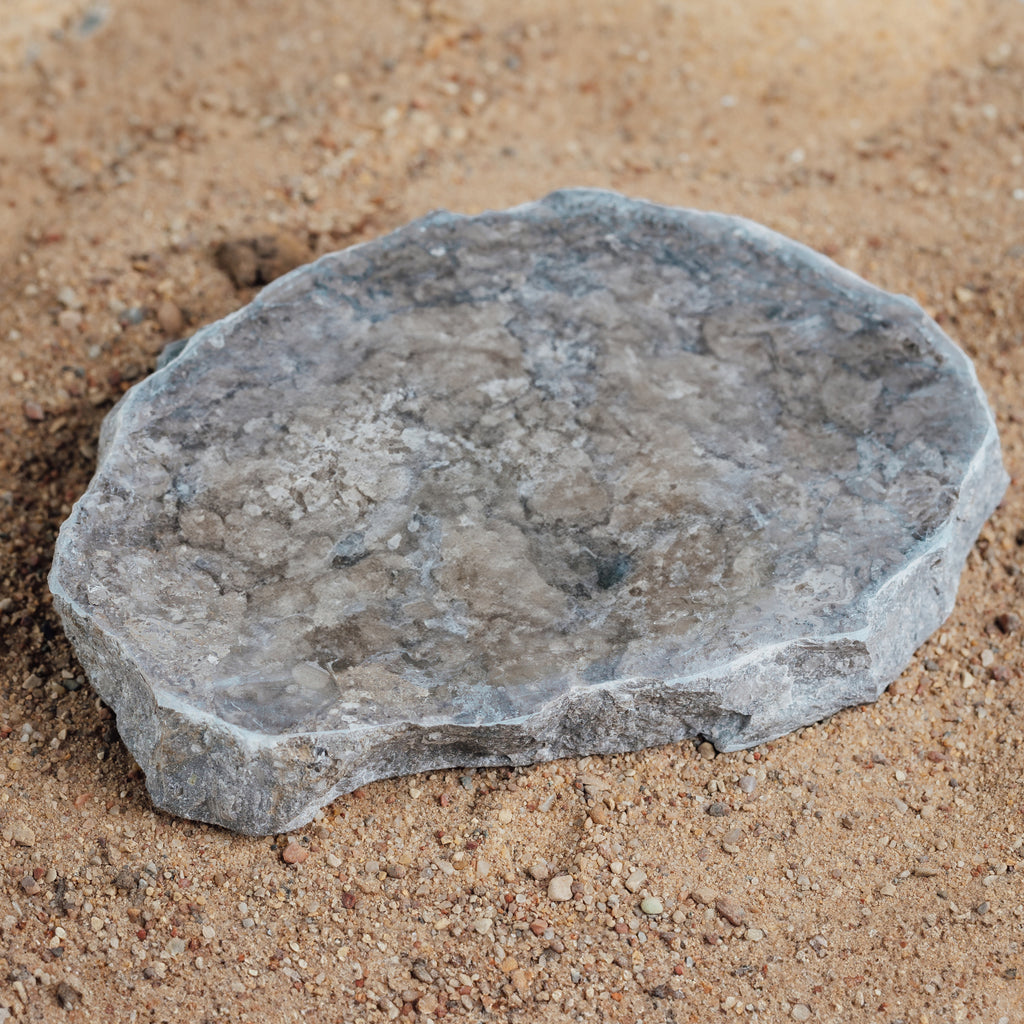 Gray marble soap dish