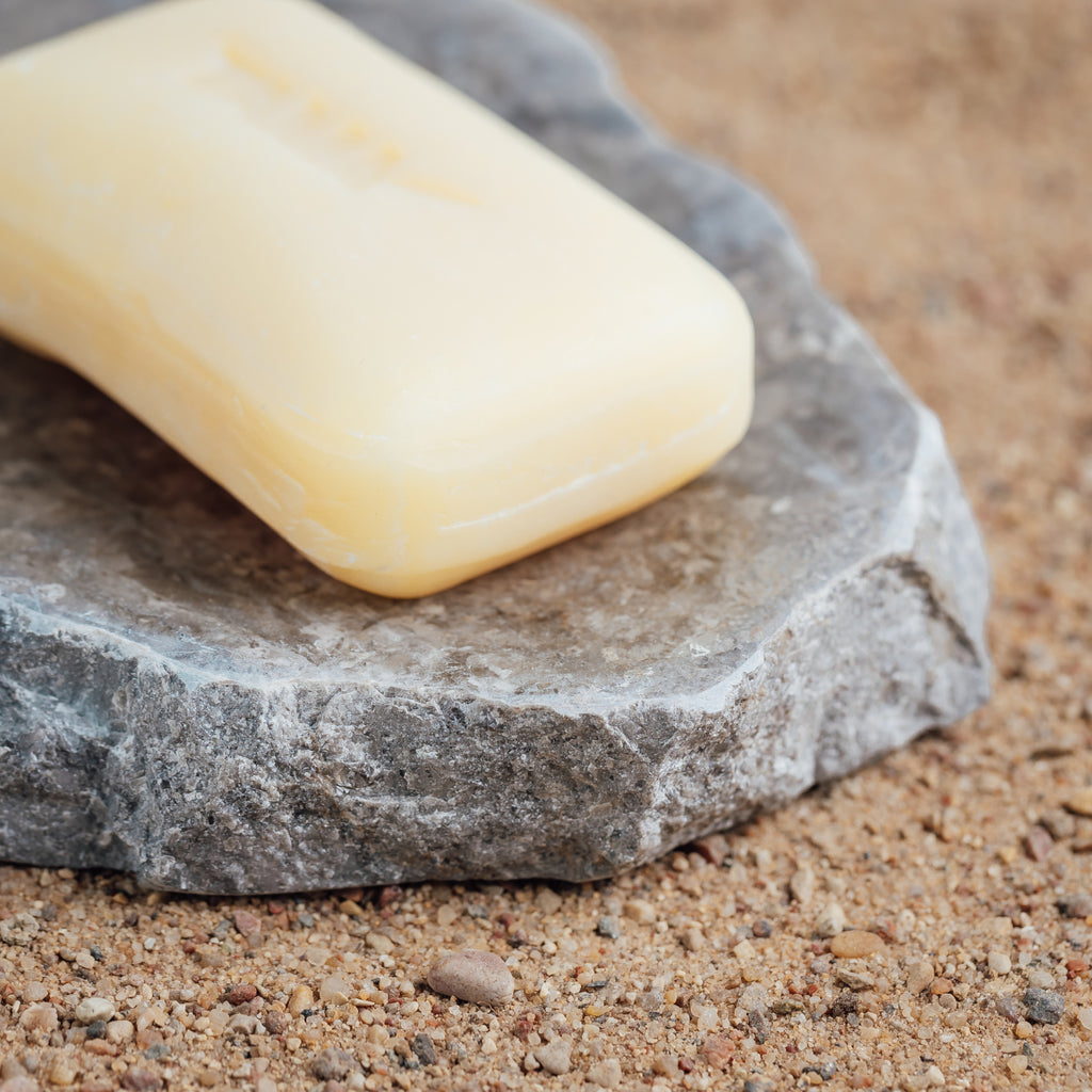 Gray marble soap dish