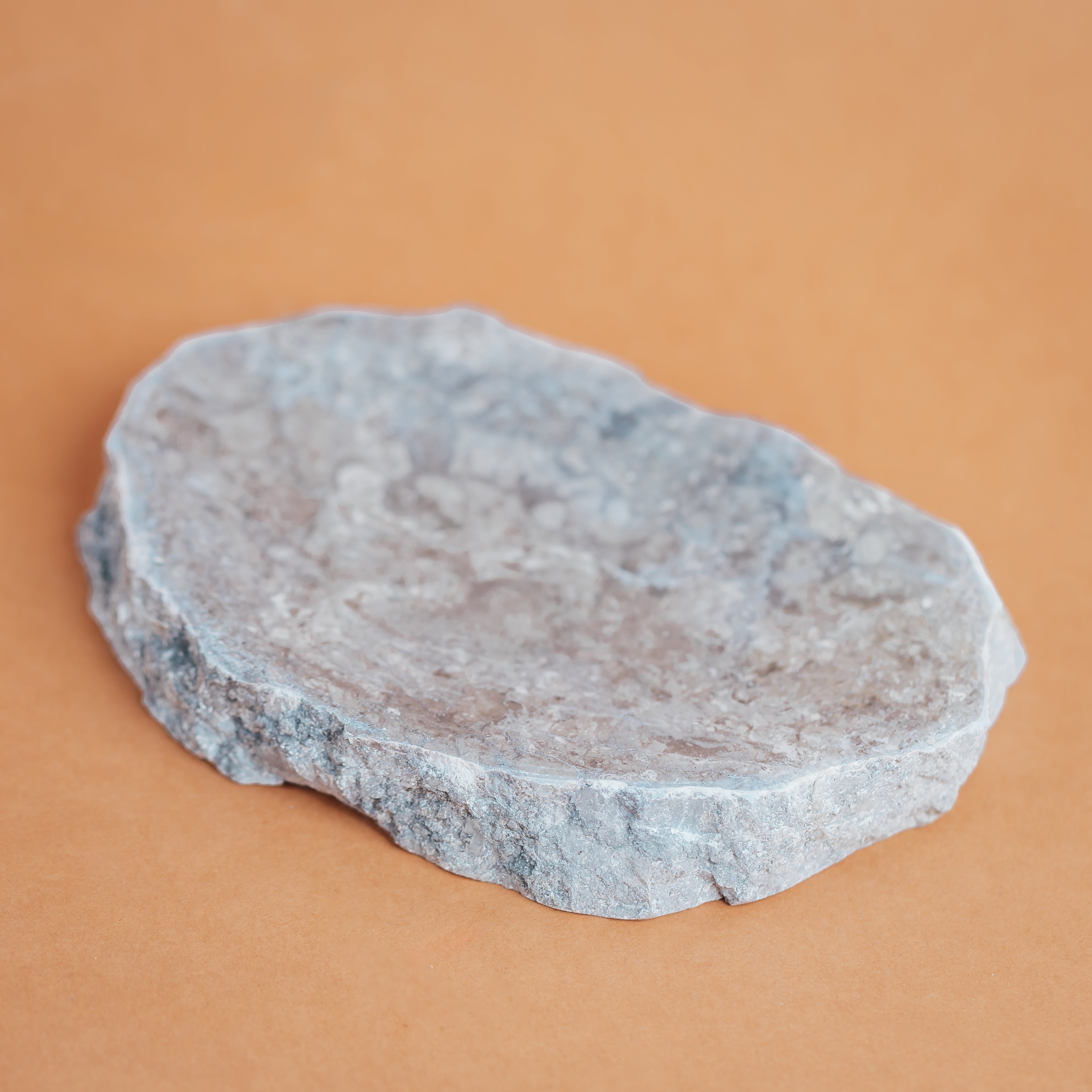 Gray marble soap dish