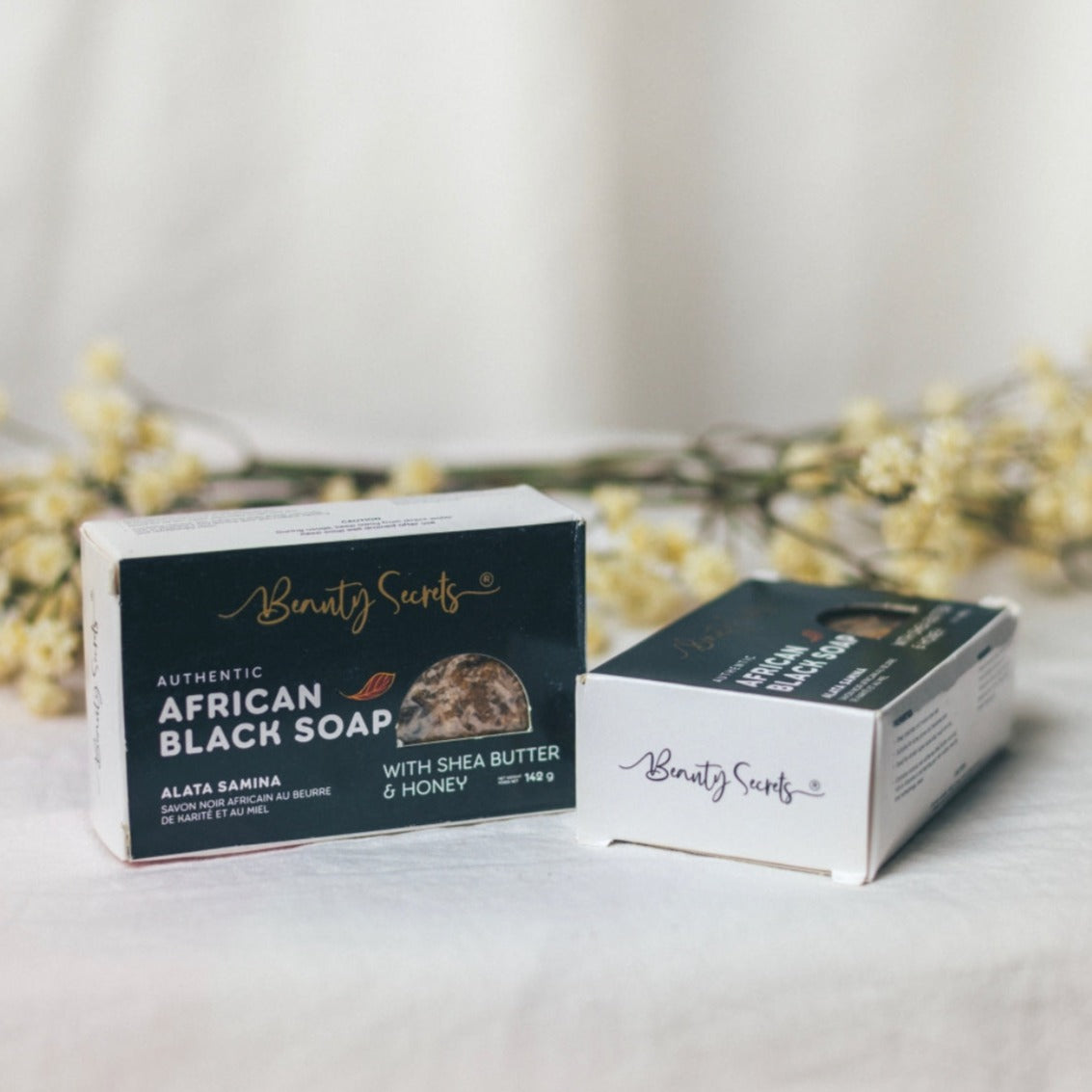 Black African shea butter soap with honey and eucalyptus